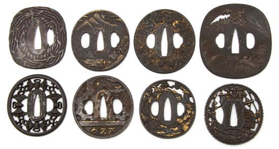 Appraisal: A Group of Eight Tsuba comprised of one a Namban