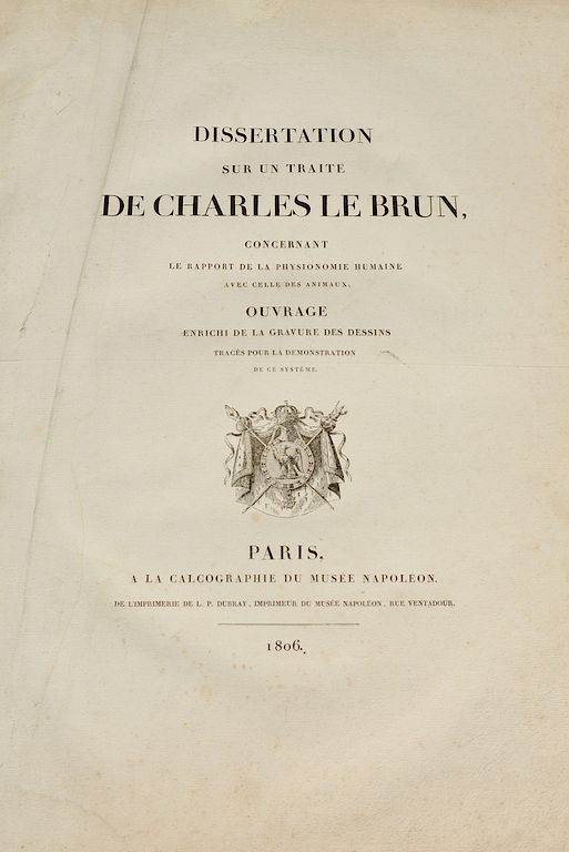 Appraisal: LeBrun Charles portfolio book of engraving Dissertation Sur un traite