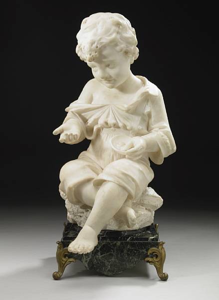 Appraisal: An Italian carved alabaster figure of young beggar late th