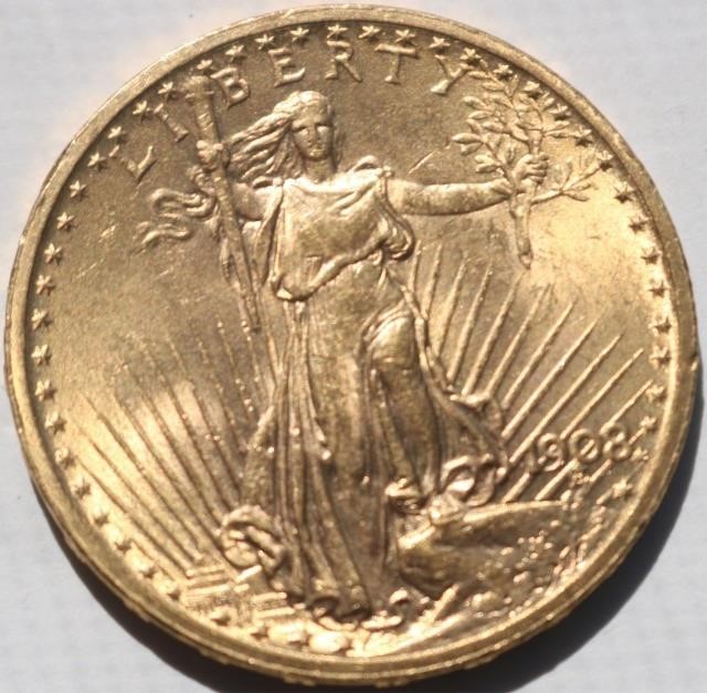 Appraisal: ST GAUDENS DOUBLE EAGLE -DOLLAR GOLDPIECE IN EXCELLENT CIRCULATED CONDITION