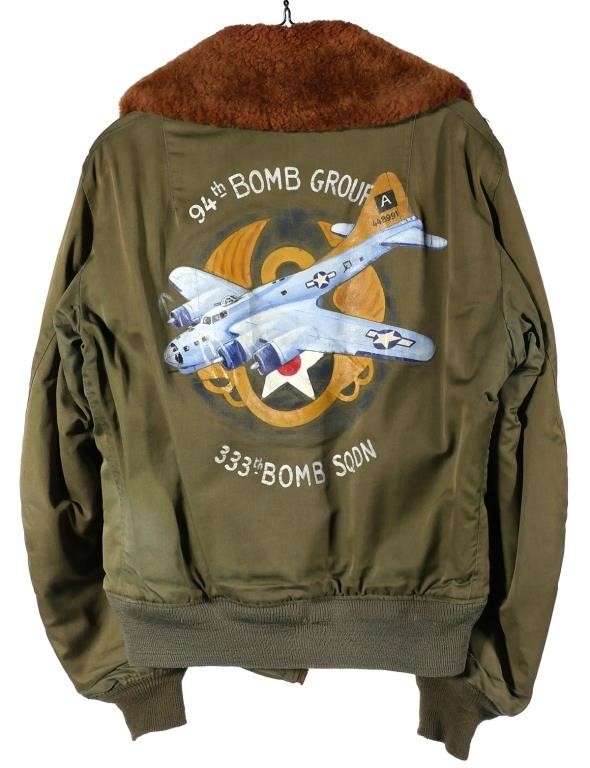 Appraisal: WWII BOMBER JACKET RD BOMB SQUADRONBeautifully hand painted bomber jacket