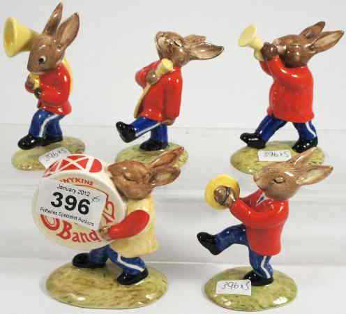 Appraisal: Royal Doulton Bunnykins Figures Oompah Band comprising Drummer DB Drum