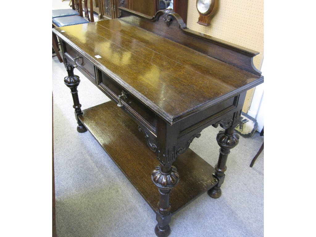 Appraisal: Oak jacobean style buffet