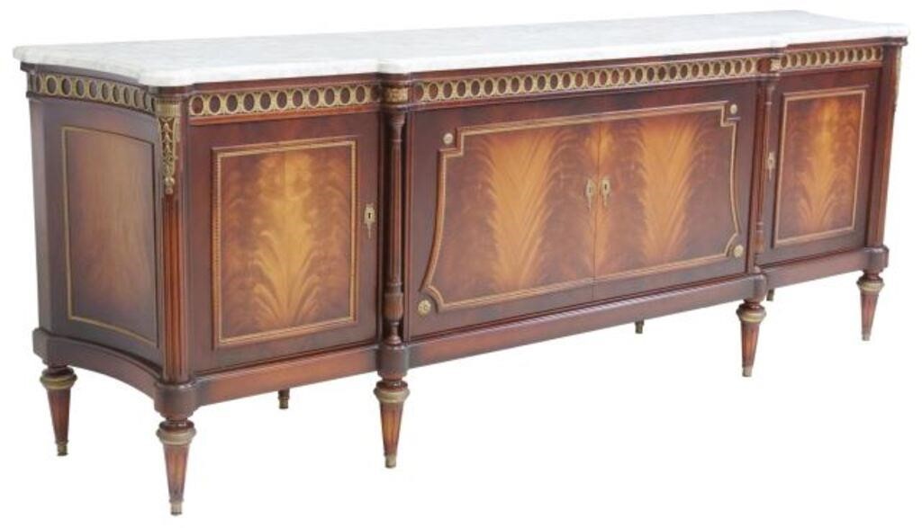 Appraisal: French Louis XVI style flame mahogany sideboard Jean-Pierre Ehalt late