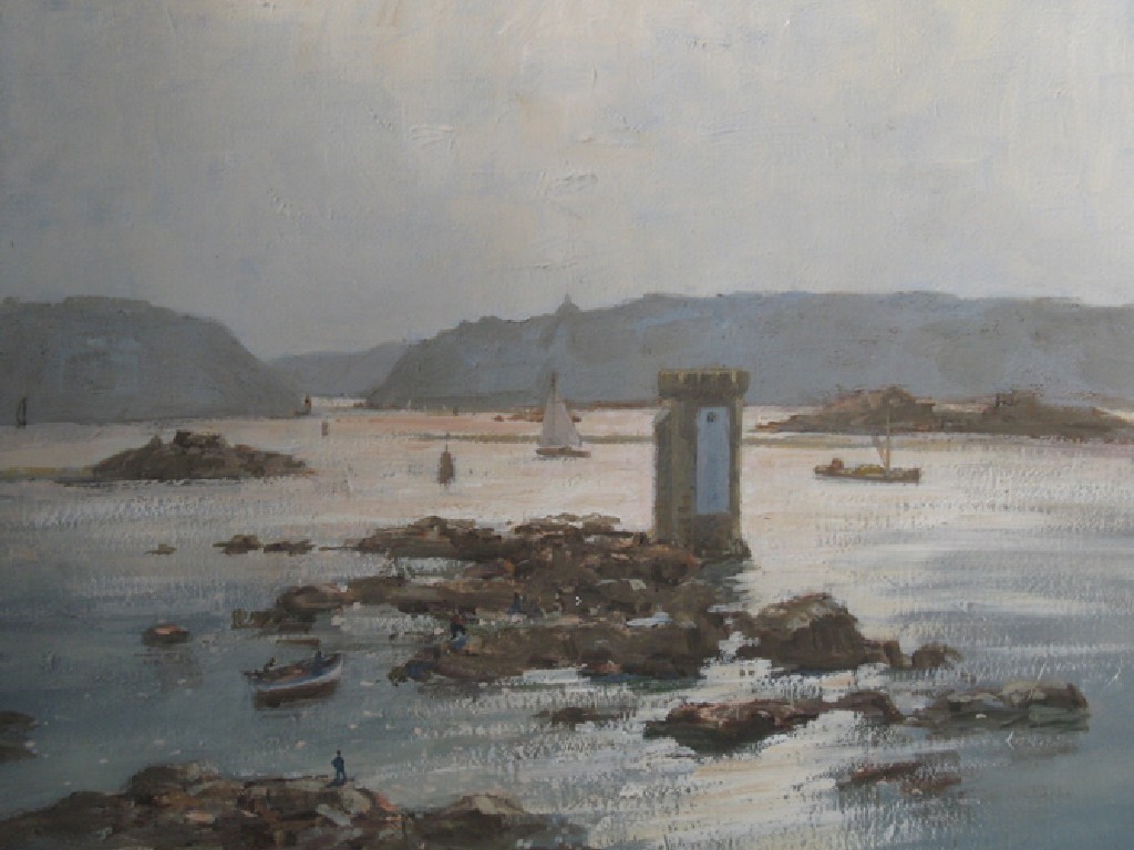 Appraisal: DAVID COBB An estuary signed oil on canvas x See