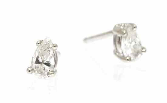 Appraisal: A Pair of Karat White Gold and Diamond Stud Earrings