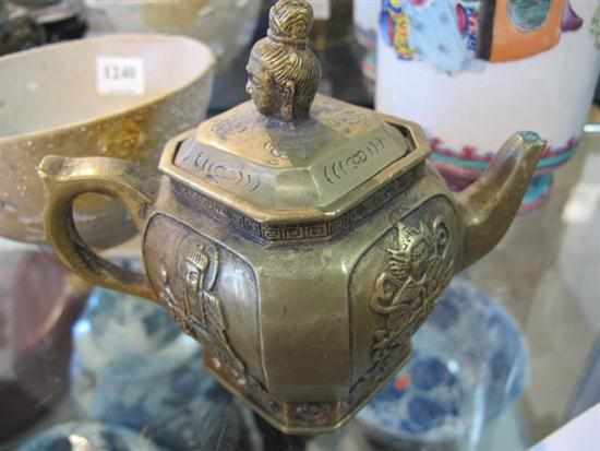 Appraisal: CHINESE BRONZE ALLOY TEAPOT