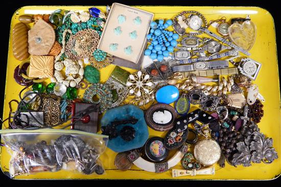 Appraisal: JEWELRY Costume jewelry pieces including watches and rings eight watches