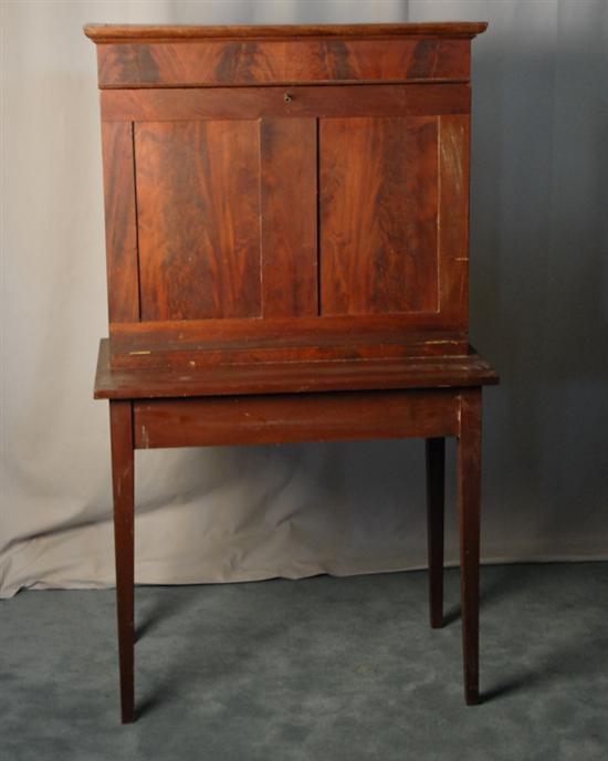 Appraisal: A th C Walnut Plantation Desk with tapered legs secret