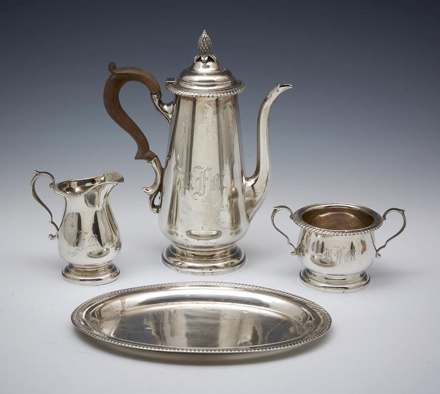 Appraisal: Four piece Redlich sterling silver coffee set Four piece Redlich