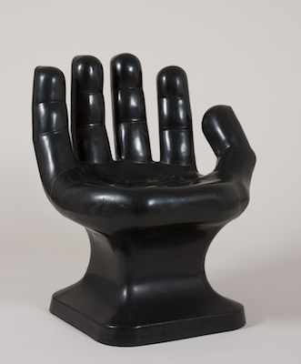 Appraisal: Vintage Pop Black Molded Plastic Hand Chair ca 's Apprx