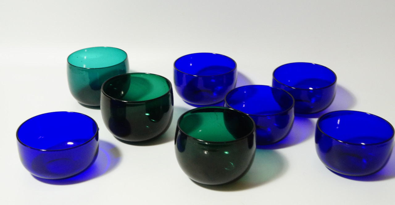 Appraisal: A composite set of late thC Bristol blue glass finger