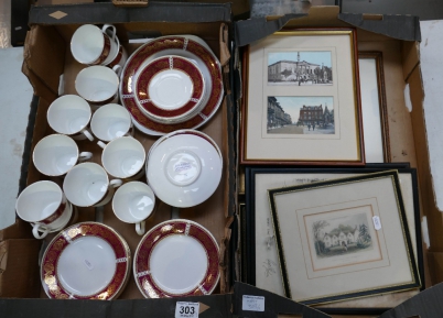 Appraisal: A collection of Elizabethan teaware items in the burgandy pattern