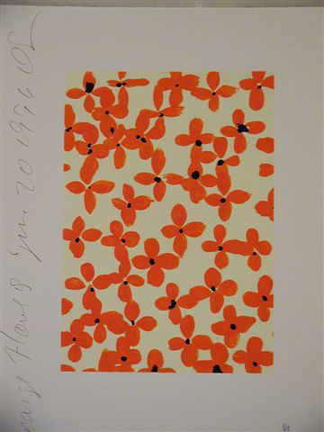 Appraisal: Orange Flowers Sultan Donald Serigraph printed in colors x inches