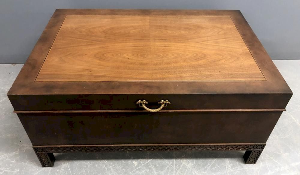 Appraisal: Baker Chinese Chippendale Style Silver Chest Baker Chinese Chippendale style