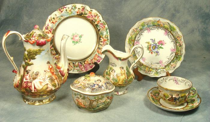 Appraisal: pc assembled Capo di Monti luncheon set c o teapot