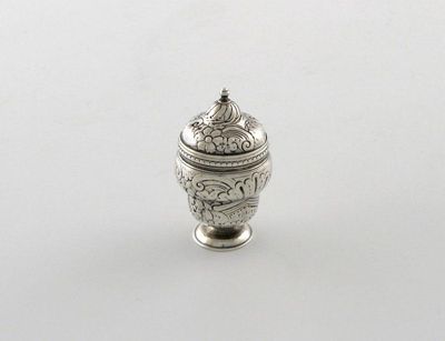 Appraisal: An th century silver nutmeg crater of baluster form chased