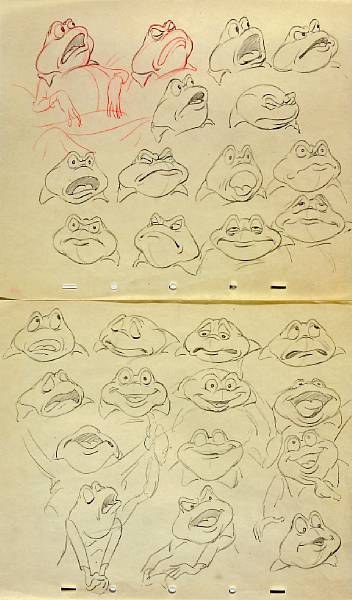 Appraisal: Six Walt Disney drawings from The Wind in the Willows