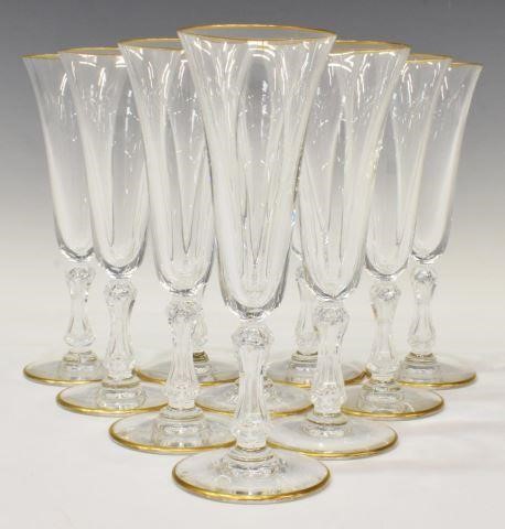 Appraisal: lot of French St Louis Lozere Gold crystal champagne flutes