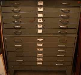 Appraisal: A Pair of Print Drawers x x cm and smaller