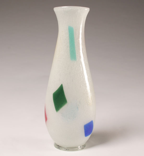 Appraisal: Aureliano Toso Harlequin vase designed by Dino Martens White bullicante