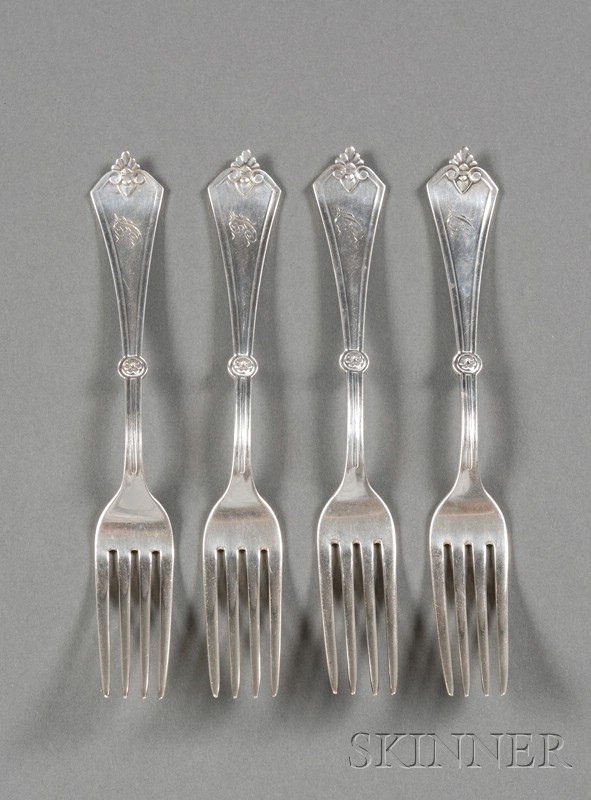 Appraisal: Set of Twelve Gorham Sterling Rosette Pattern Dinner Forks c