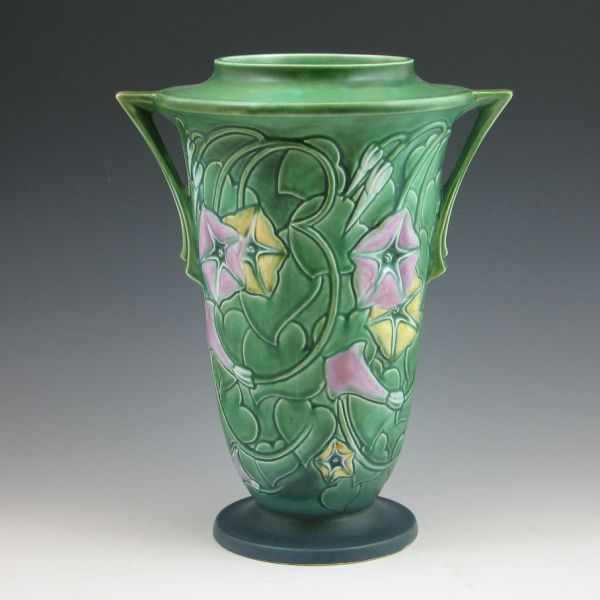 Appraisal: Roseville Morning Glory - '' vase in green Unmarked The