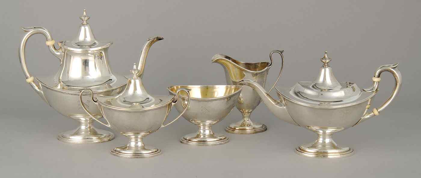 Appraisal: GORHAM MFG CO STERLING SILVER FIVE-PIECE TEA AND COFFEE SETIn