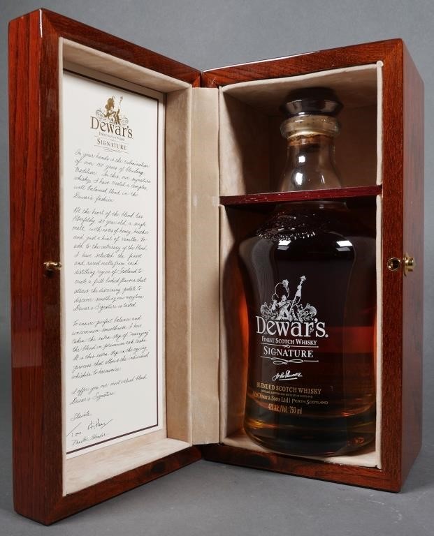 Appraisal: Signature edition Dewar's Scotch whiskey Sealed bottle and box are