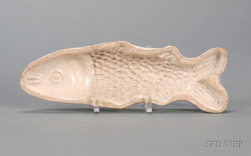 Appraisal: Tin Glazed Earthenware Fish Mold early th century allover white