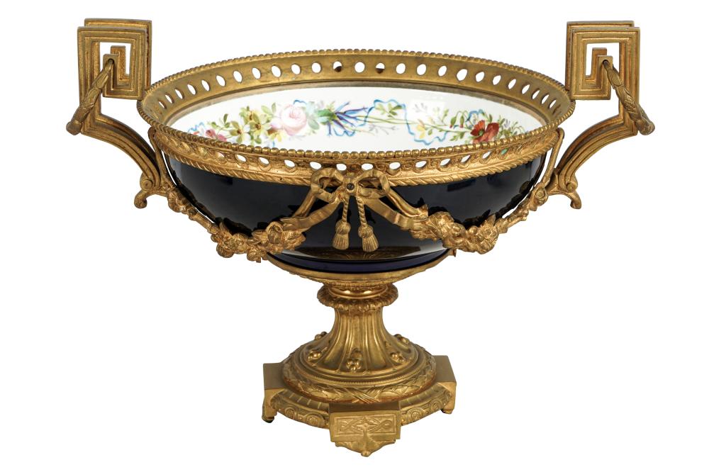 Appraisal: FRENCH GILT BRONZE PORCELAIN CENTERPIECECondition with loss to gilding on