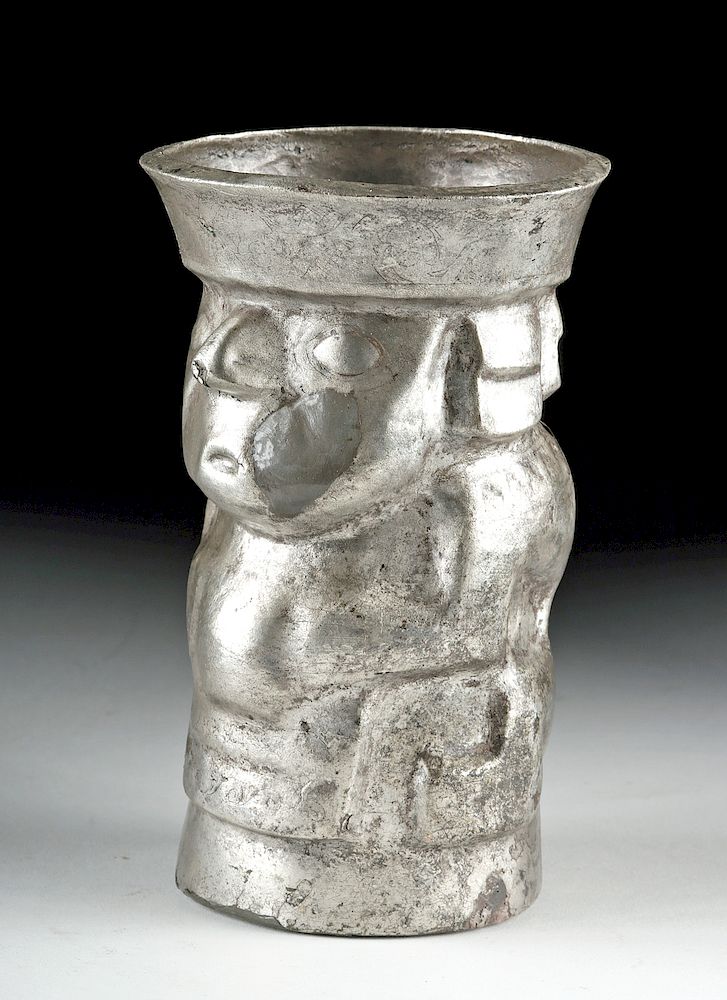 Appraisal: Chimu Silver Human Effigy Kero - g Pre-Columbian North Central