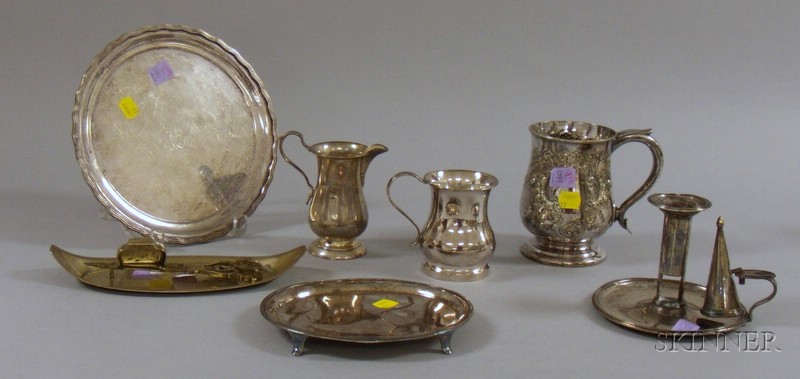 Appraisal: Eight Sterling Silver Silver Plated and Brass Serving Pieces a