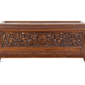 Appraisal: An Italian Carved Walnut Cassone Circa Height x width x