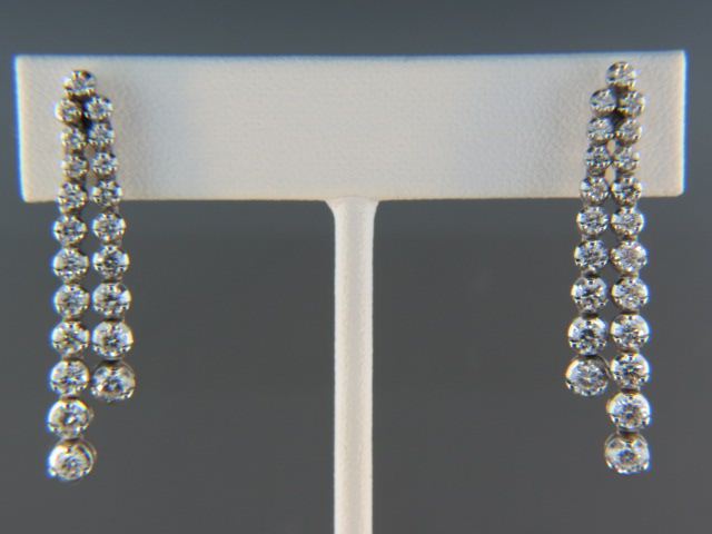 Appraisal: Diamond Earrings double dangling design with diamonds weighing carats high