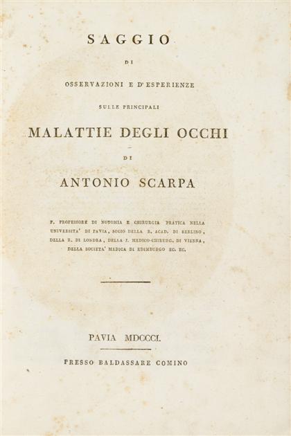 Appraisal: vol Scarpa Antonio Saggio di Osservazoni e d'Esperienze Sulle Principali