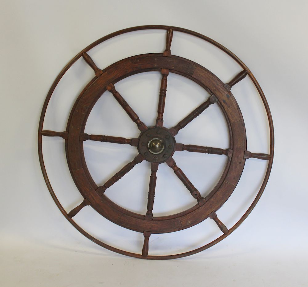 Appraisal: Large Antique Ships Wheel From a Larchmont estate - Dimensions