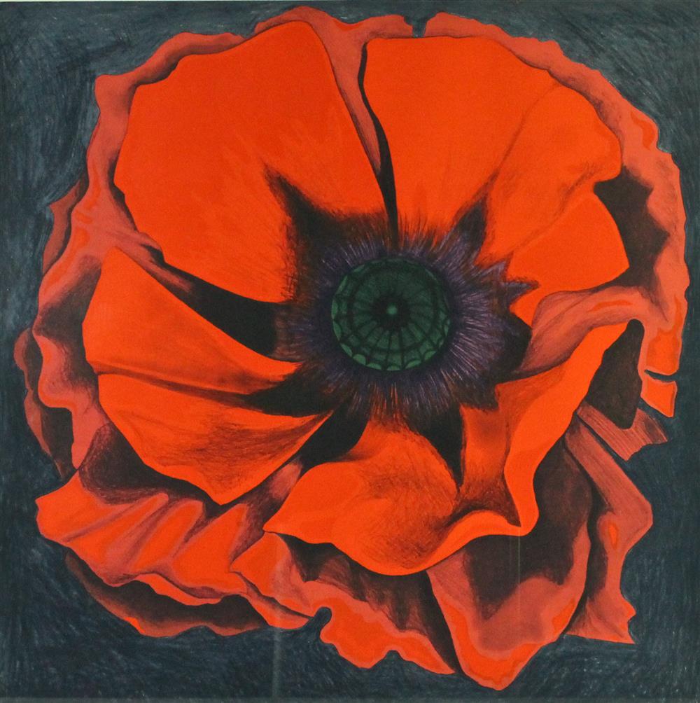 Appraisal: LOWELL NESBITT AMERICAN - RED POPPY Color serigraph x in