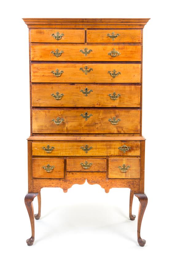 Appraisal: Sale Lot An American Maple Highboy th century in two