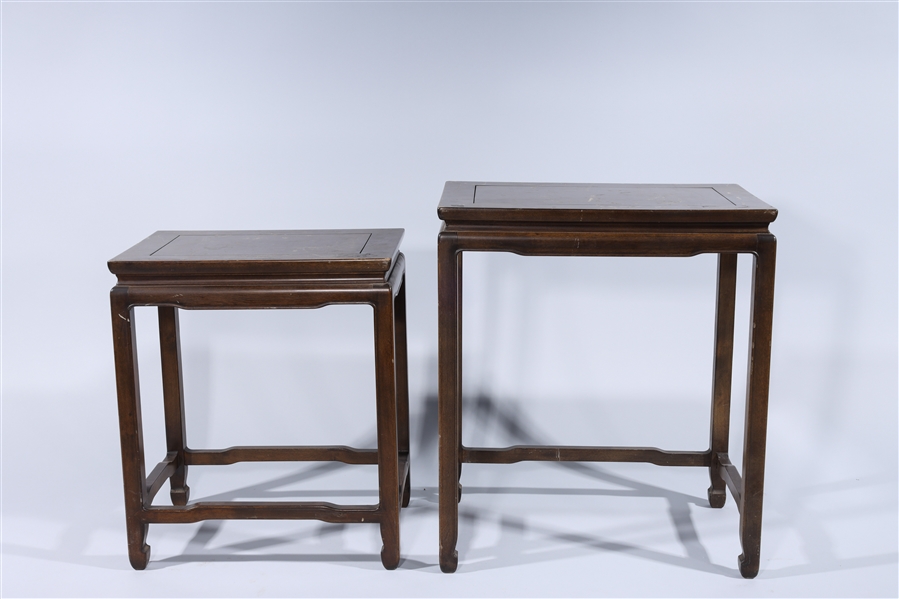 Appraisal: Set of two Chinese wooden nesting tables moderate wear and