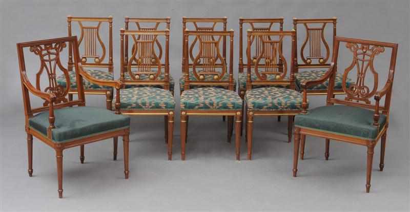 Appraisal: SET OF EIGHT LOUIS XVI STYLE GILT-METAL MOUNTED BEECHWOOD SIDE