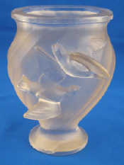 Appraisal: Lalique A swirl oval baluster glass vase with matt finish