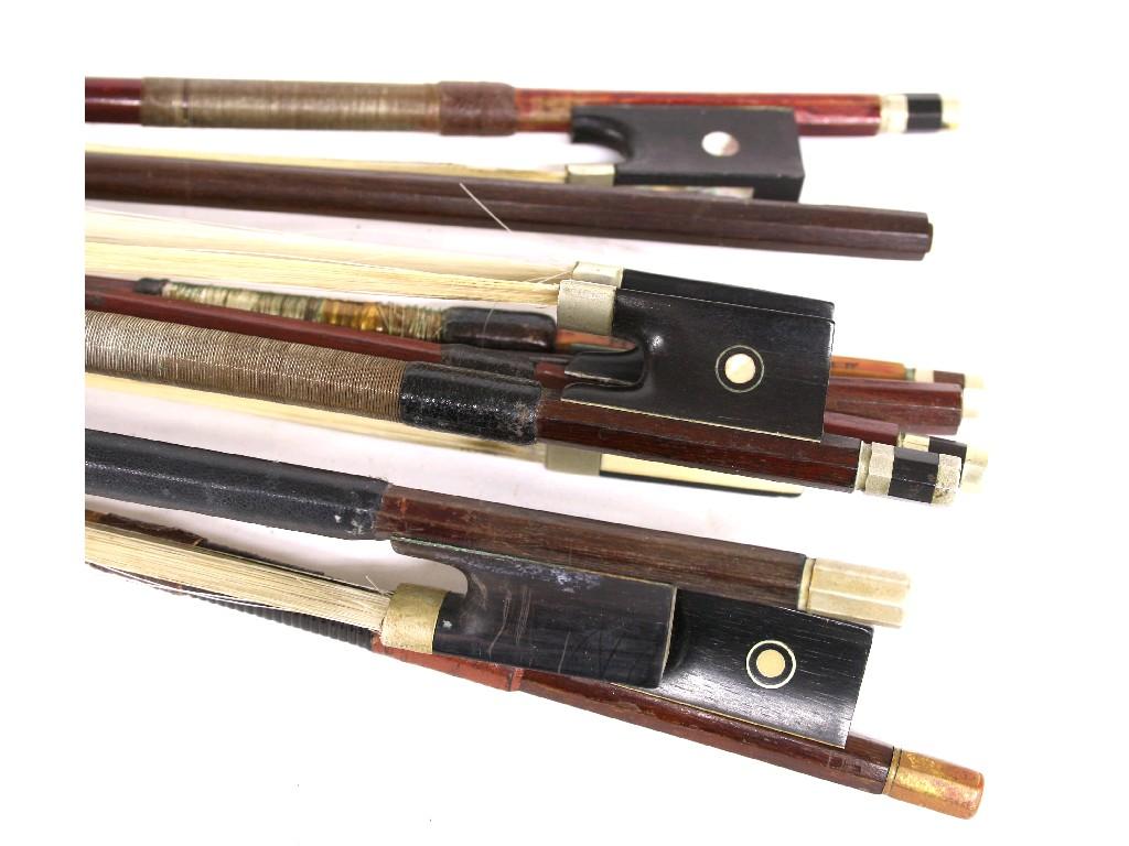 Appraisal: Eight violin bows