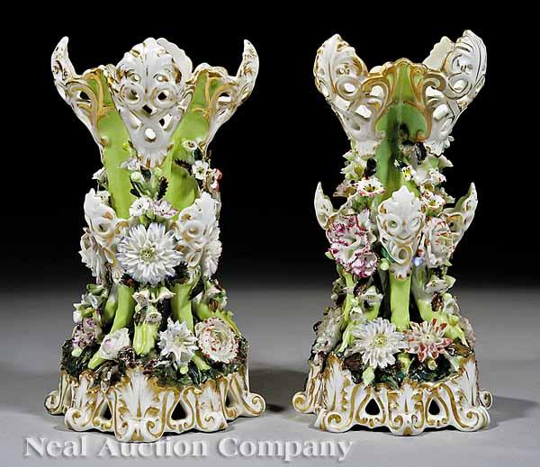 Appraisal: A Pair of Jacob Petit Paris Porcelain Polychrome and Gilt-Decorated