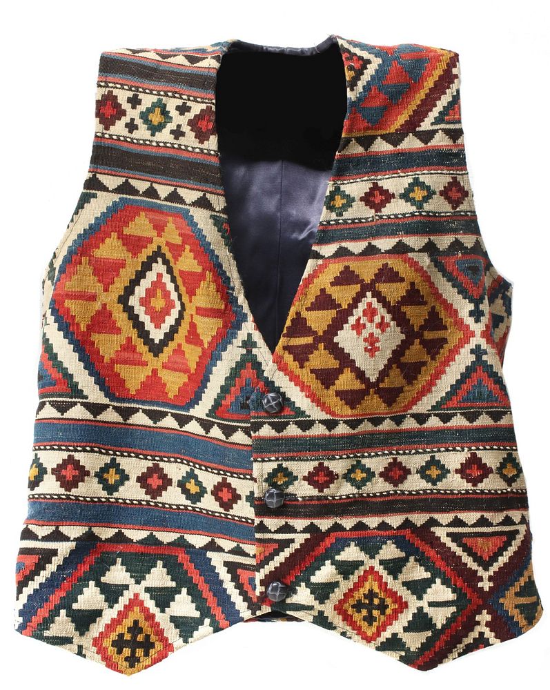 Appraisal: A MEN'S VEST MADE FROM HAND MADE WOOL CAUCASIAN KELIM