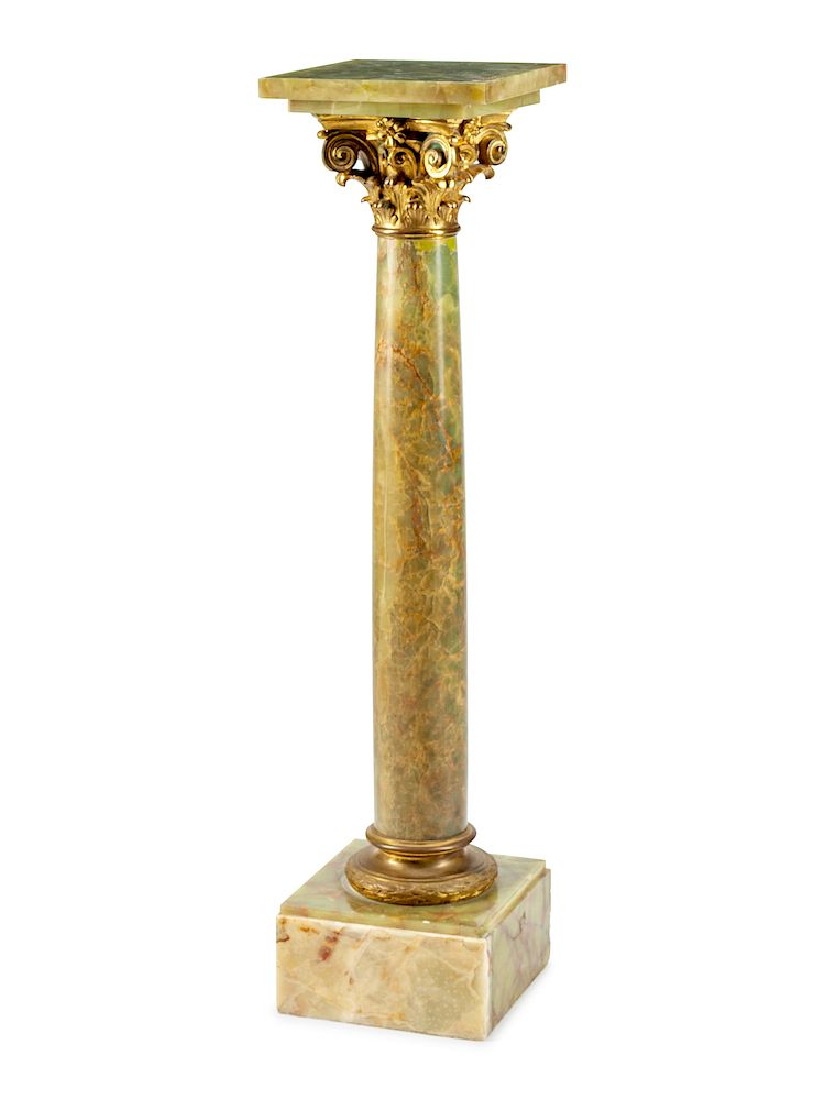 Appraisal: A Louis XVI Style Gilt Bronze Mounted Onyx Pedestal A