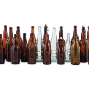 Appraisal: Twenty-One Glass Brewery Bottles Late th Early th Century including