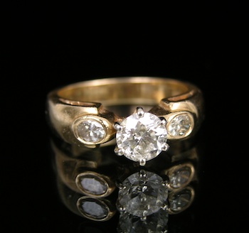 Appraisal: A Ladies' Diamond Engagement Ring k yellow gold mount features