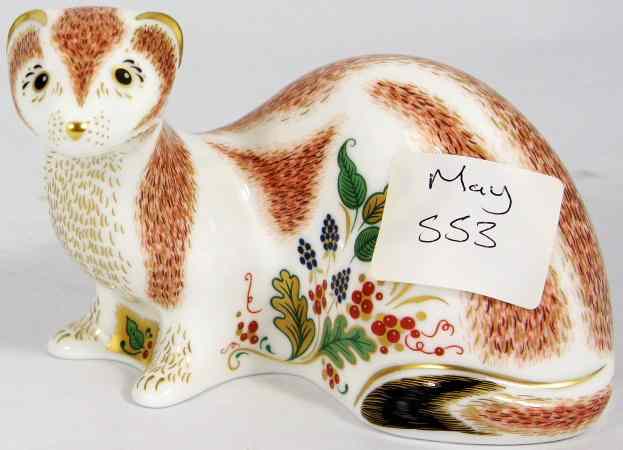 Appraisal: Royal Crown Derby Paperweight Stoat Boxed