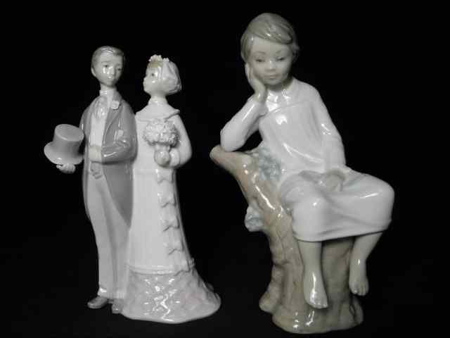 Appraisal: Two Lladro porcelain figurines Includes ''Wedding'' and a figurine depicting